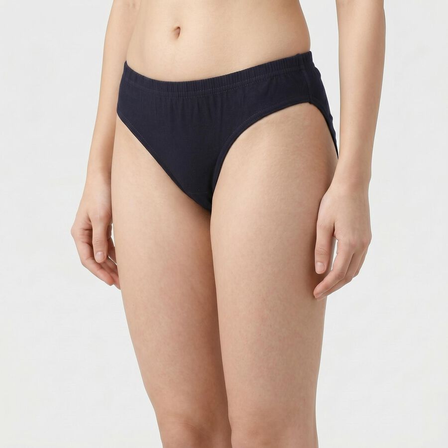 Women's Navy Blue Regular Fit Solid Panty, Navy Blue, large