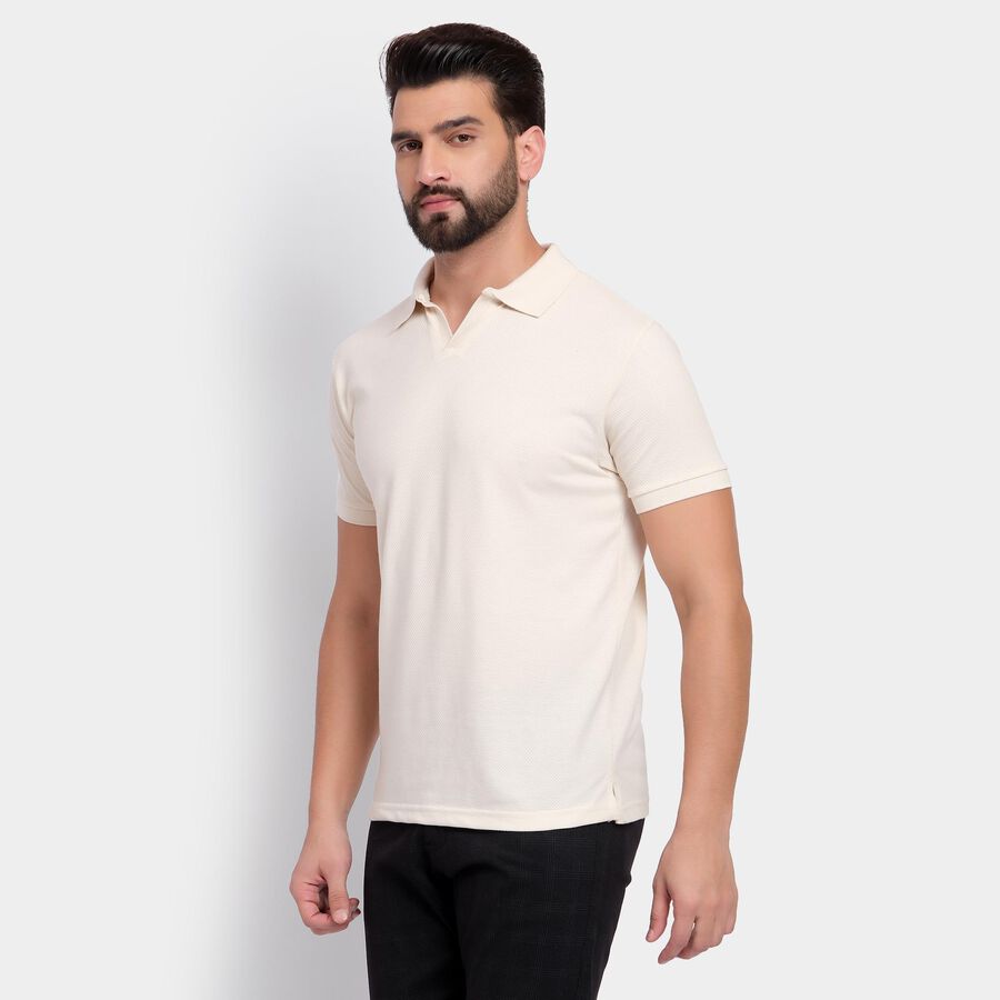 Men's Collared Half Sleeves T-Shirt , एक्रू मिश्रित, large image number null