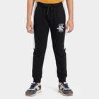 Boys' Black Jogger Fit Graphic Printed Pyjama, काला, small