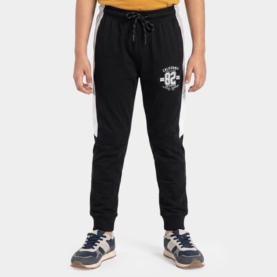 Boys' Black Jogger Fit Graphic Printed Pyjama