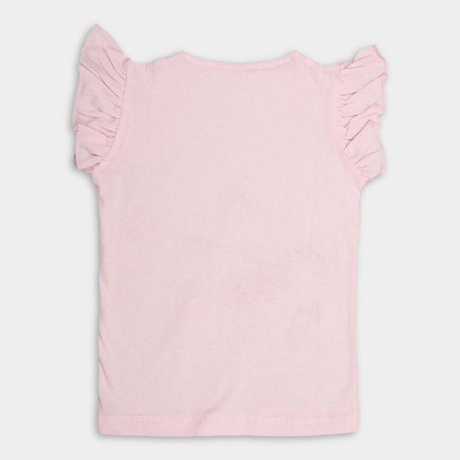 Girls' Cotton T-Shirt, हल्का गुलाबी, large image number null