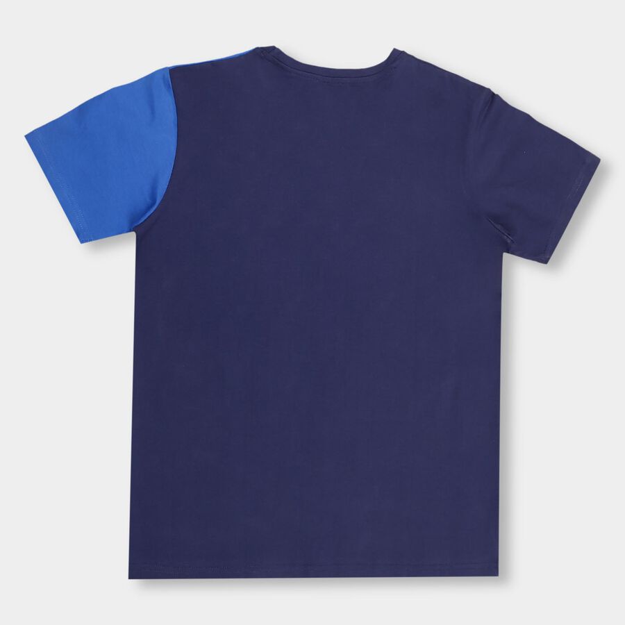 Boys' 100% Cotton Half Sleeves T-Shirt, Navy Blue, large image number null