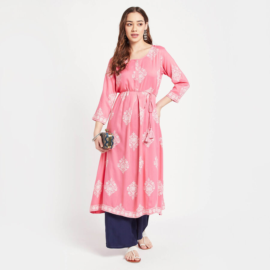 All Over Print Kurta, गुलाबी, large image number null