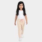 Girls' Yellow Straight Fit Striped Pyjama, पीला, small