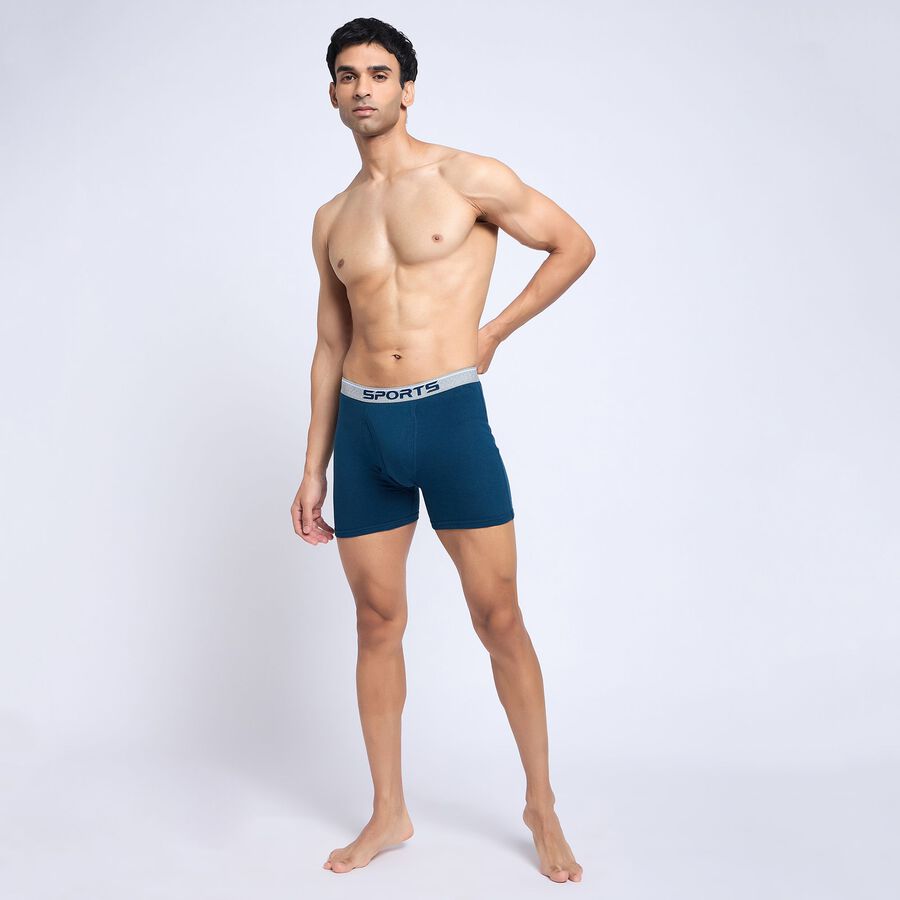 Men's 100% Cotton Trunks, टील ब्लू, large image number null