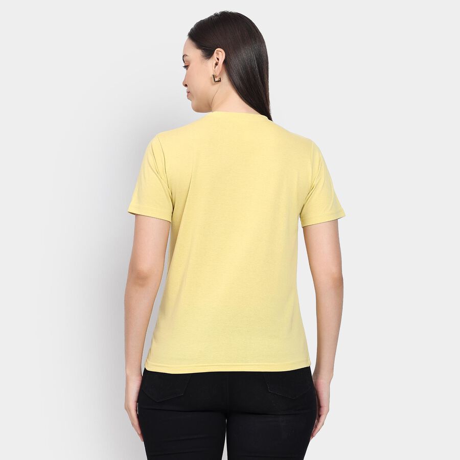 Ladies' Round Neck T-Shirt , खाकी, large
