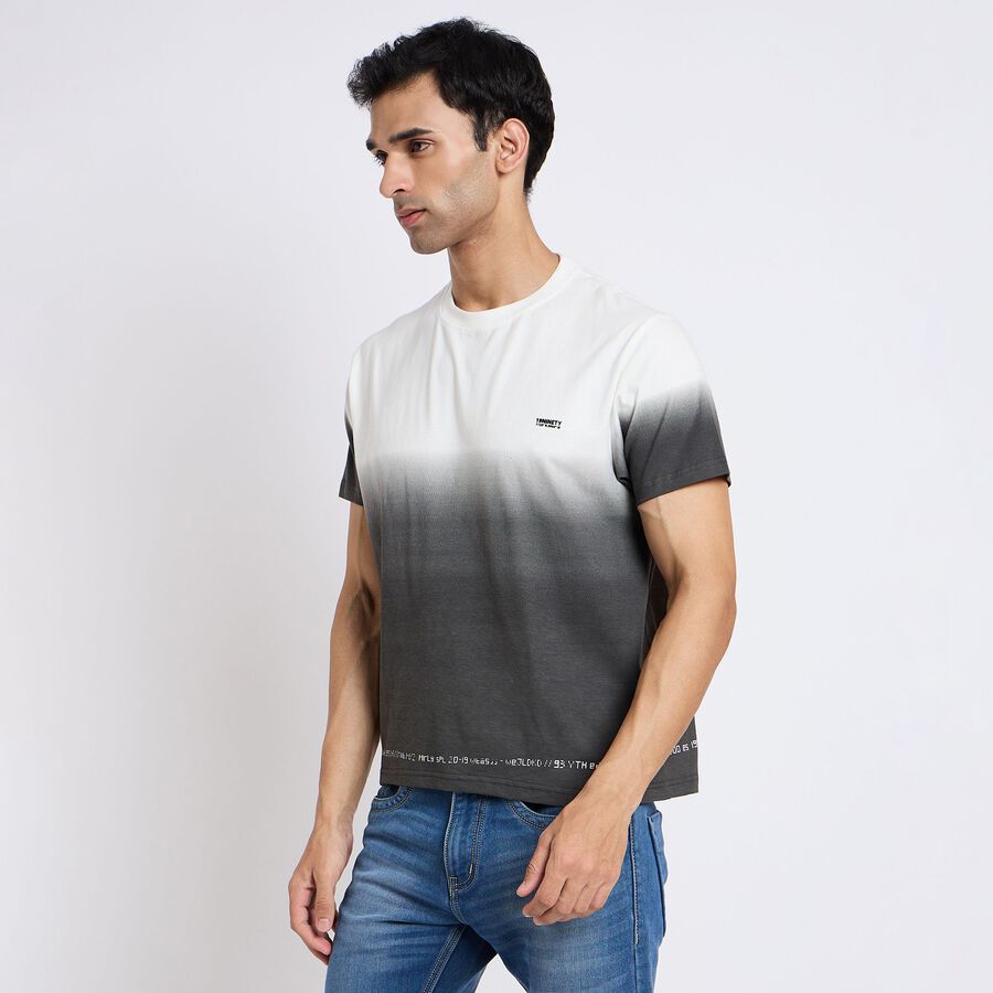 Men's 100% Cotton Round Neck Half Sleeves T-Shirt, काला, large image number null