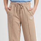 Women's Beige Straight Fit Track Pants, Beige, small
