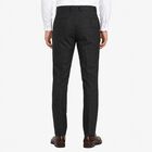 Men's Navy Blue Slim Fit Checked Formal Trousers, Navy Blue, small