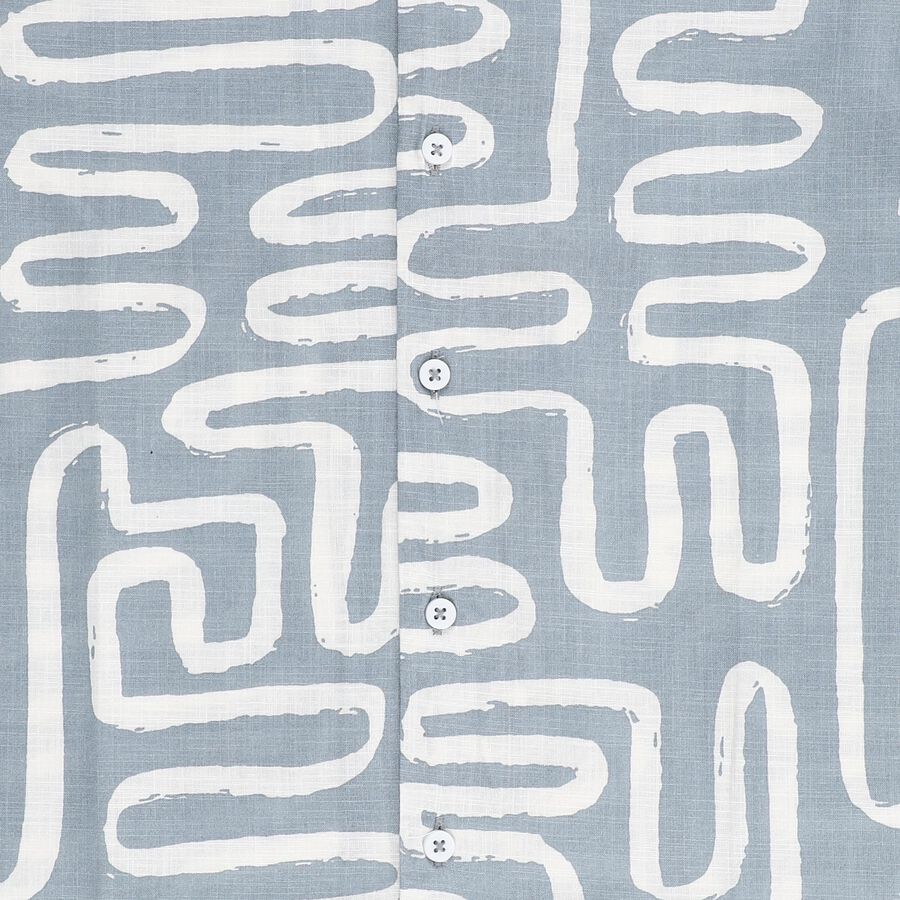 Boys Light Grey Cotton Half Sleeve Cuban Collar Casual Shirt, Light Grey, large image number null