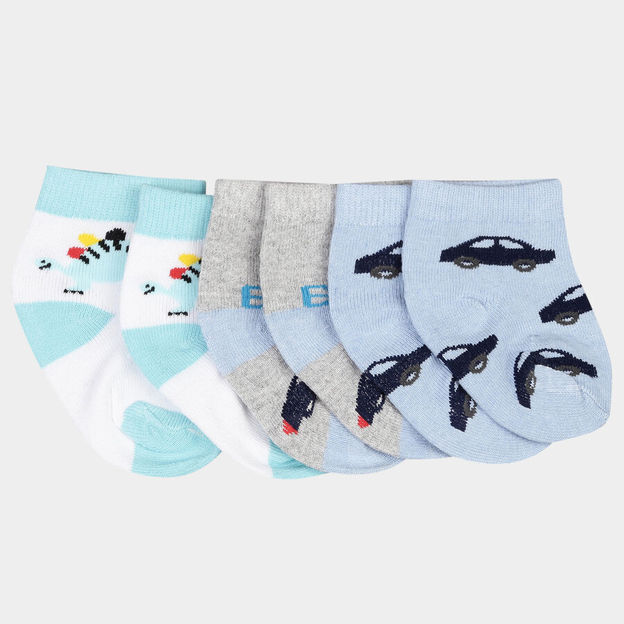 Infants Cotton Solid Socks, Light Blue, large image number null