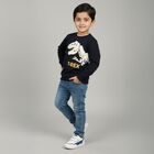 Boys Navy Blue Crew Neck Graphic Pullover, नेवी ब्लू, small image number null