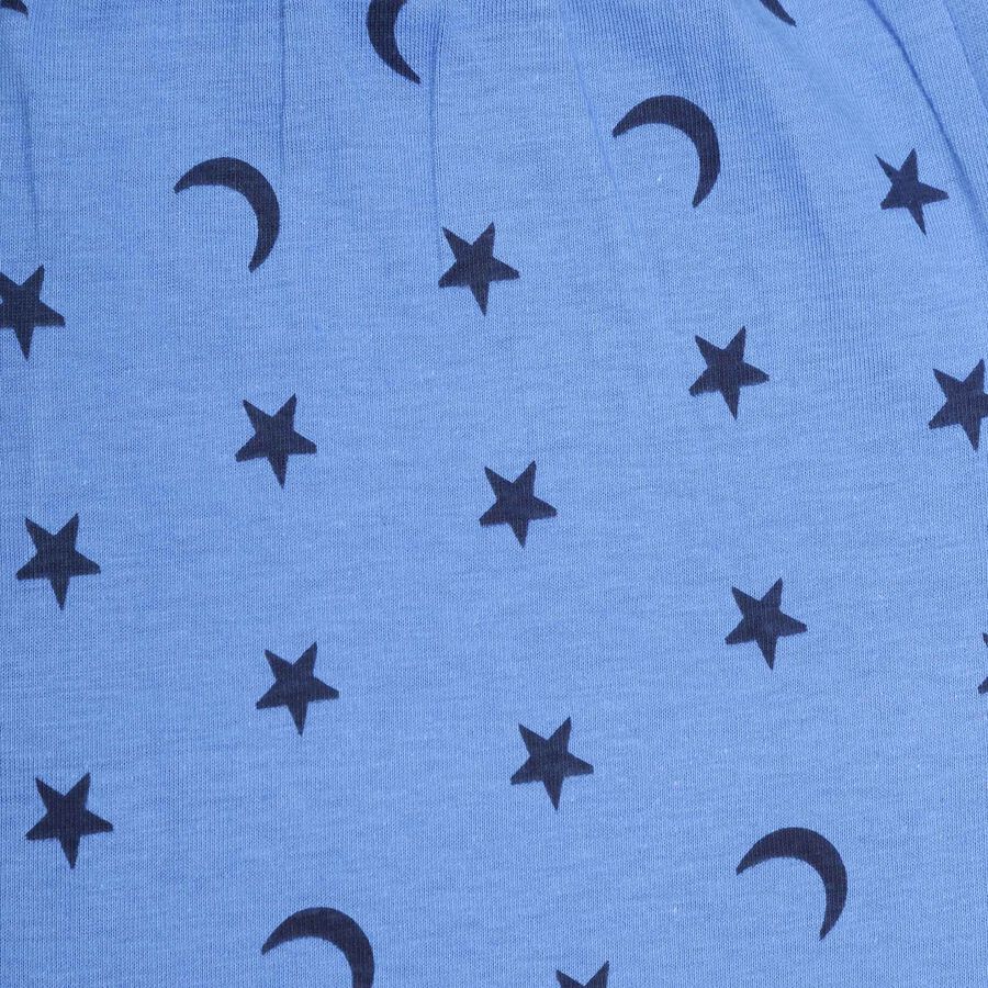 Infants Cotton Printed Night Suit, Royal Blue, large image number null