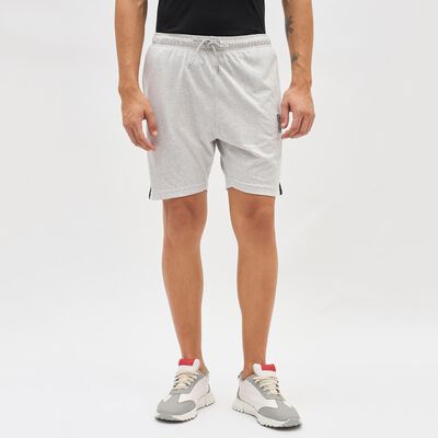Men's Light Heather Grey Regular Fit Side-Striped Bermuda Shorts