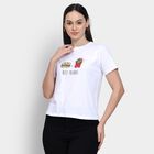 Ladies' Round Neck T-Shirt , White, small