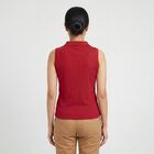 Women Red Polo Neck Preppy Polo T-Shirt, Red, small