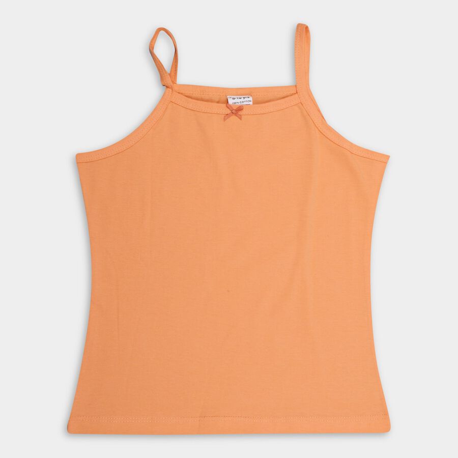 Girls' 100% Cotton Vest, पीच, large image number null