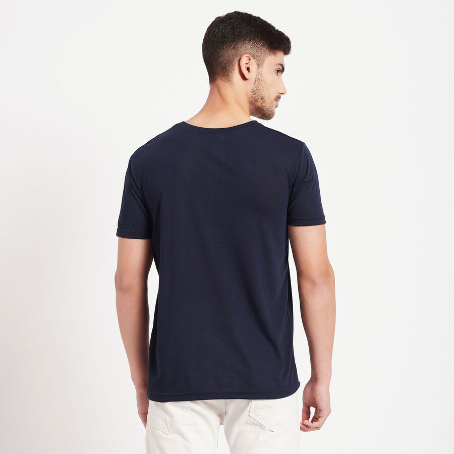 Round Neck T-Shirt, Navy Blue, large image number null