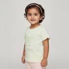 Infants' Pastel Green Cotton Round Neck Casual T-Shirt, हल्का हरा, small image number null