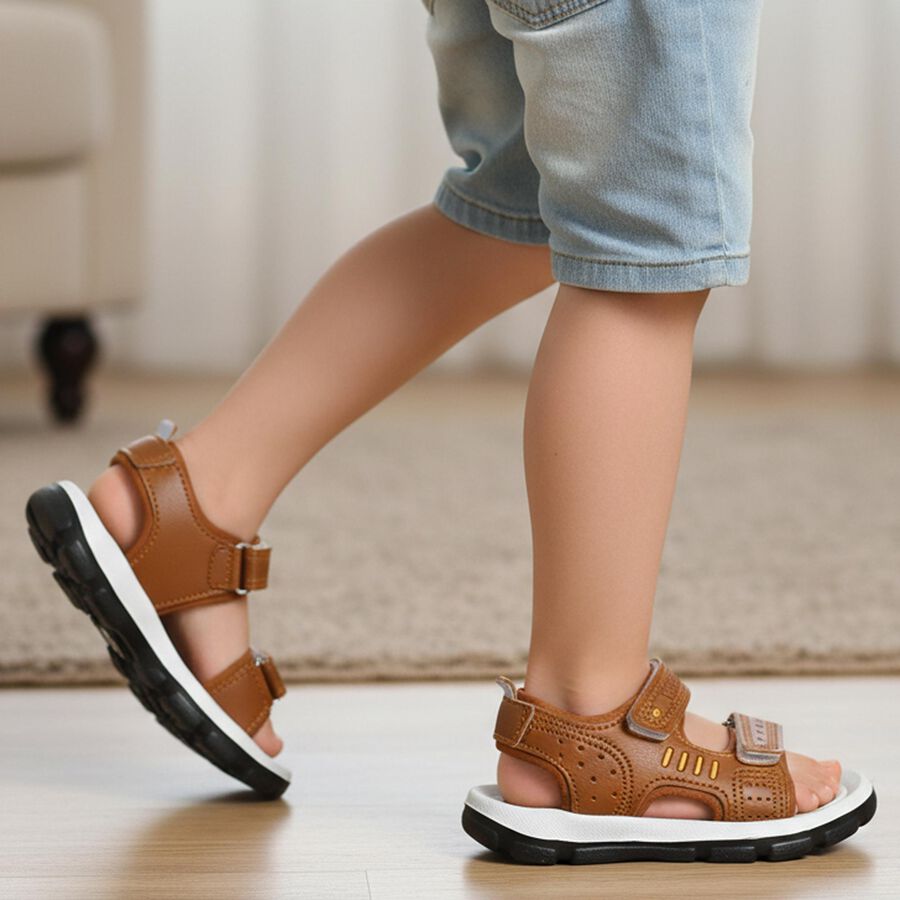 Boys' Sandal, भूरा, large
