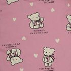 Girls' Pink Teddy Bear Printed Sleeveless A-Line Frock, गुलाबी, small