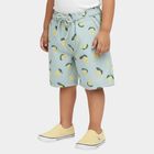 Boys' Light Blue Printed Elastic Waist Bermuda Shorts, Light Green, small image number null
