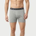 Men's Grey Regular Fit Solid Trunks, मिश्रित हल्का ग्रे, small