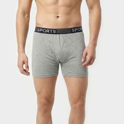 Men's Grey Regular Fit Solid Trunks