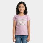Girls Lilac Cotton Casual T-Shirt, लाइलेक, small