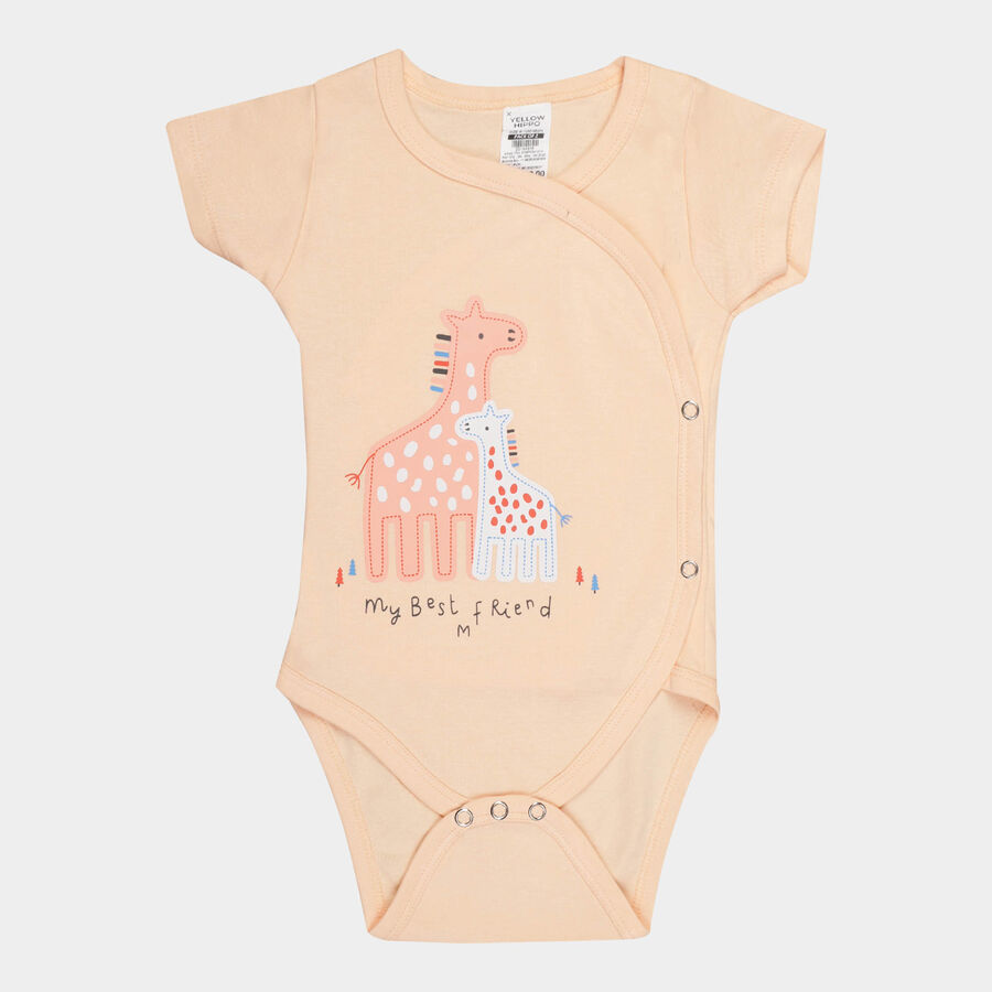 Infants Cotton Bodysuit, Peach, large image number null