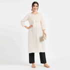 Embroidered Kurta, Off White, small image number null