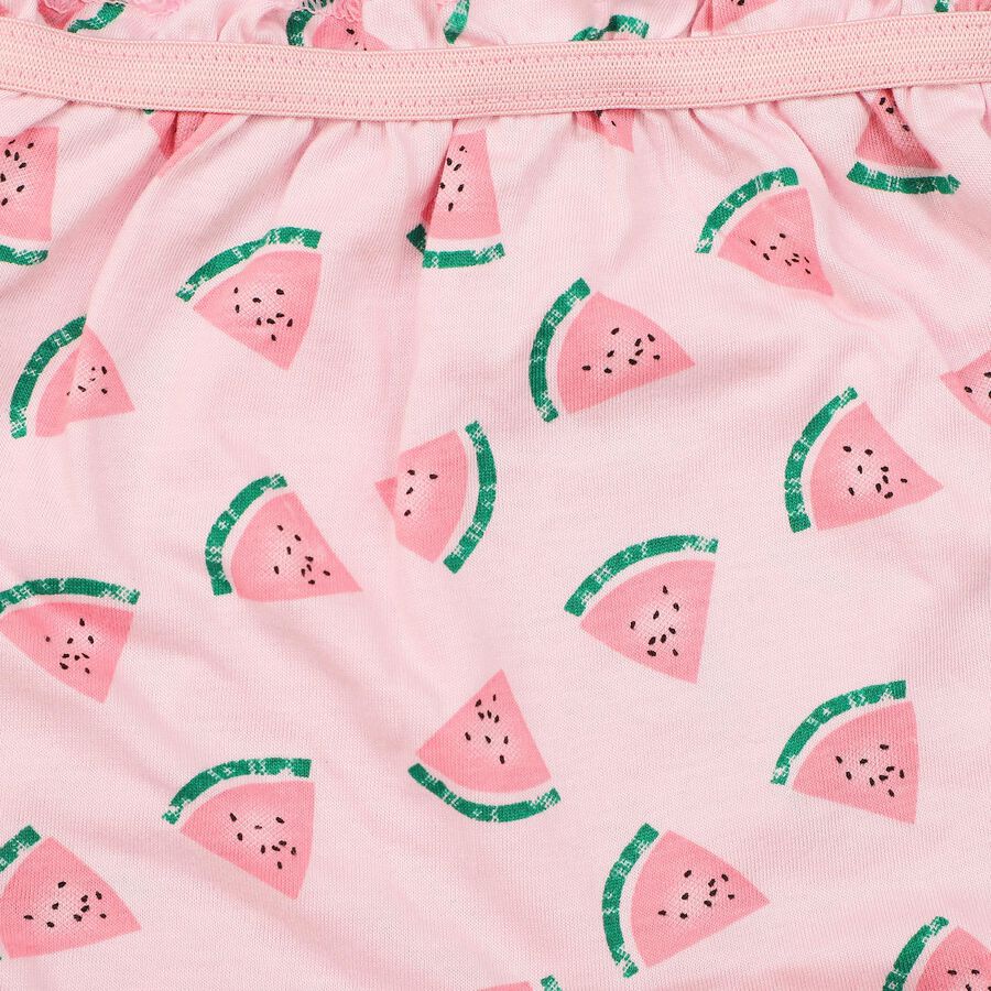 Girls Pink Regular Fit Watermelon Printed Bloomer, Light Pink, large