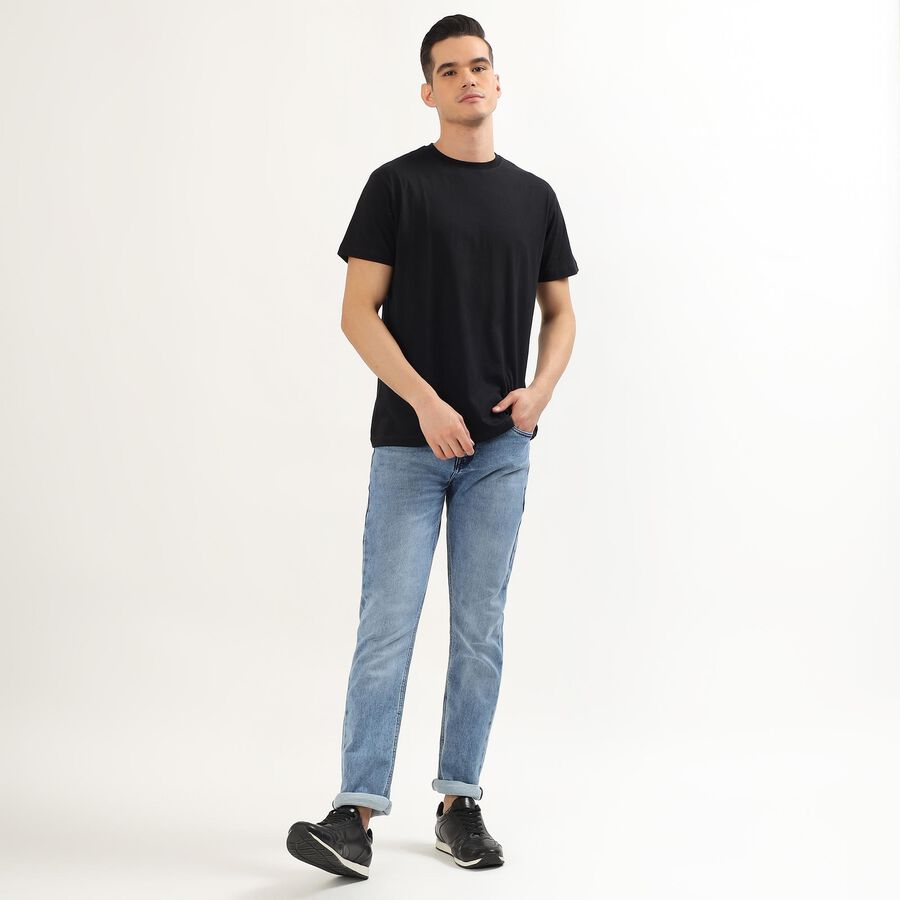 Men's Light Blue Regular Fit Classic Jeans, हल्का नीला, large image number null