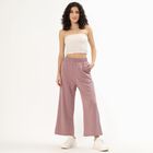 Women's Black Tapered Fit Track Pants, Light Pink, small
