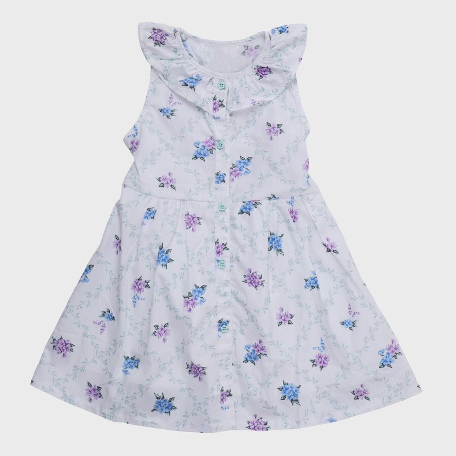 Girls' Frock, ऑफ व्हाइट, large
