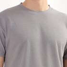 Men's Deep Grey Crew Neck Drifit T-Shirt, Dark Grey, small