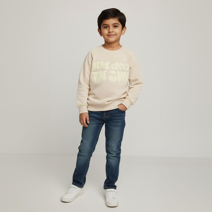 Boys' Sweatshirt, गहरा पीला, large image number null