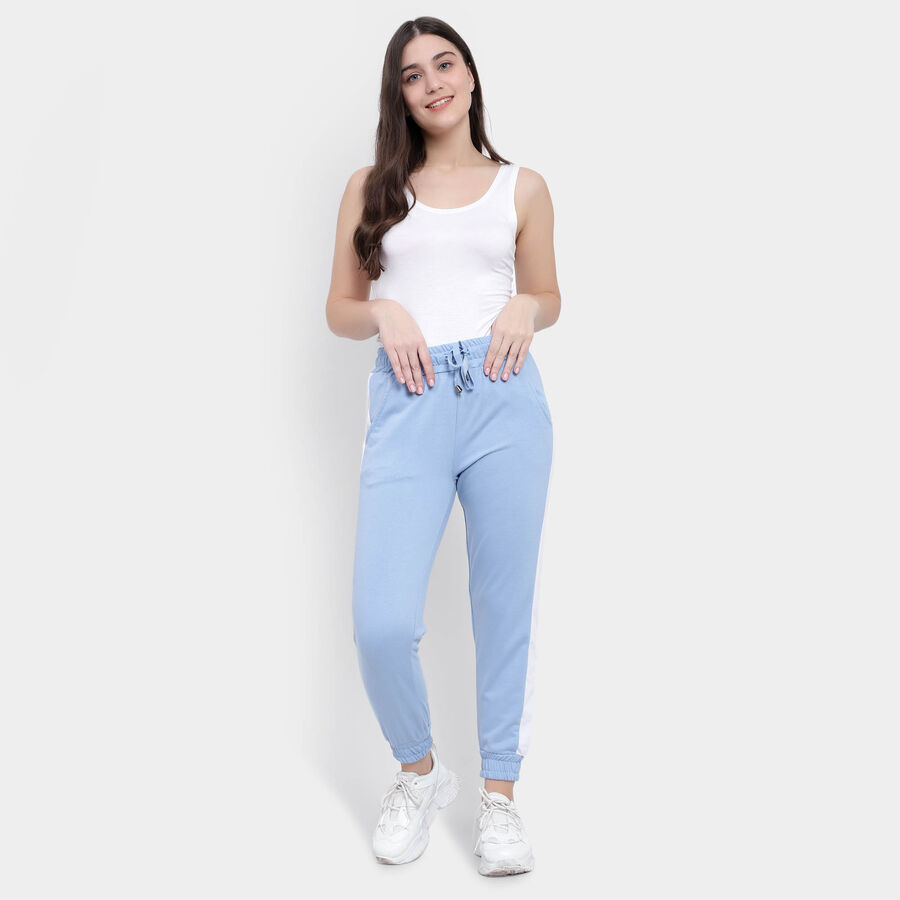 Cut & Sew Regular Joggers, Light Blue, large image number null