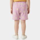 Girls' Lilac Floral Elastic Waist Shorts, Lilac, small