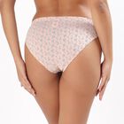 Women's Soft Peach Floral Print High Waist Panty, Peach, small