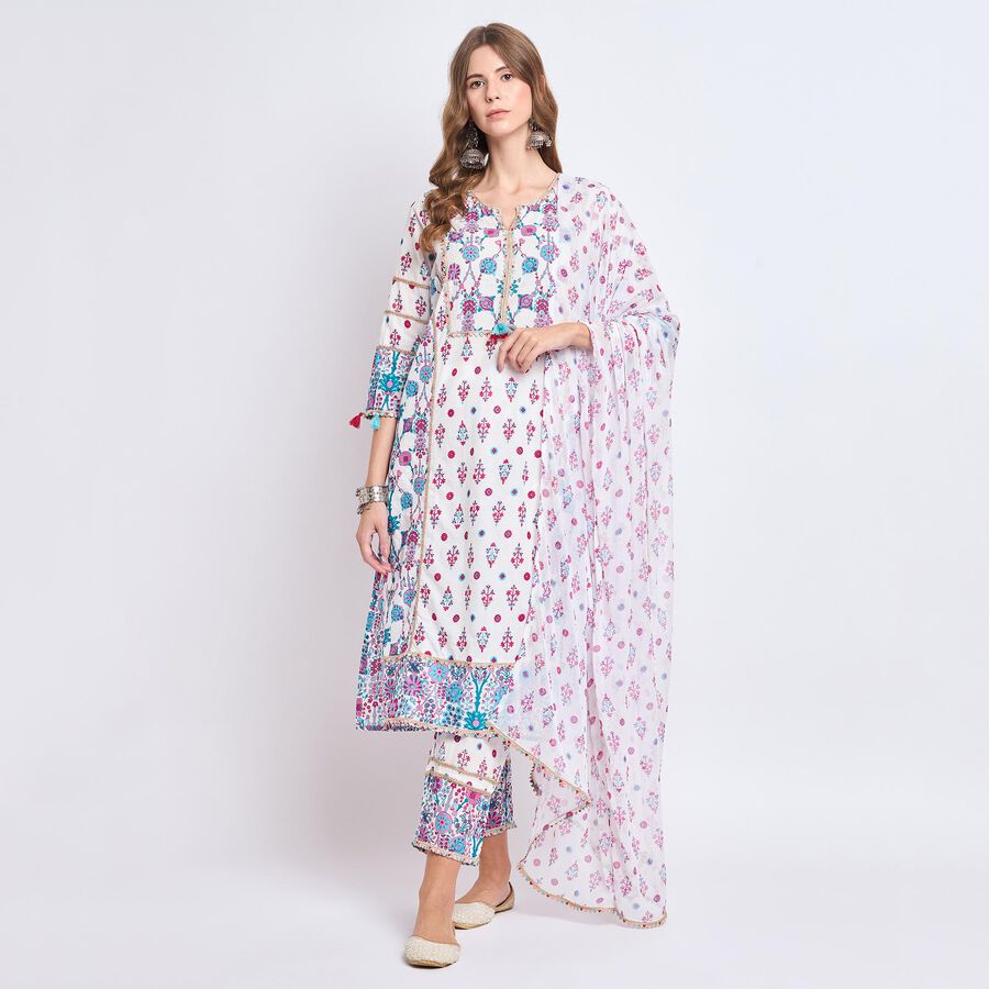 Ladies' Cotton Kurta, हल्का नीला, large image number null