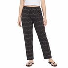Women's Dark Grey Straight Fit Printed Pyjama, Dark Grey, small