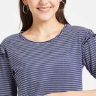 Single Jersey Round Neck Top, Navy Blue, small image number null