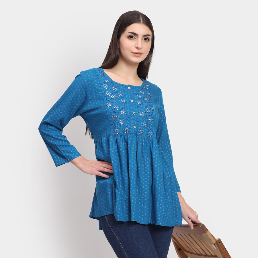 Ladies' Kurti, Teal Blue, large image number null