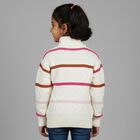 Girls Off White Turtleneck Casual Pullover, Off White, small image number null