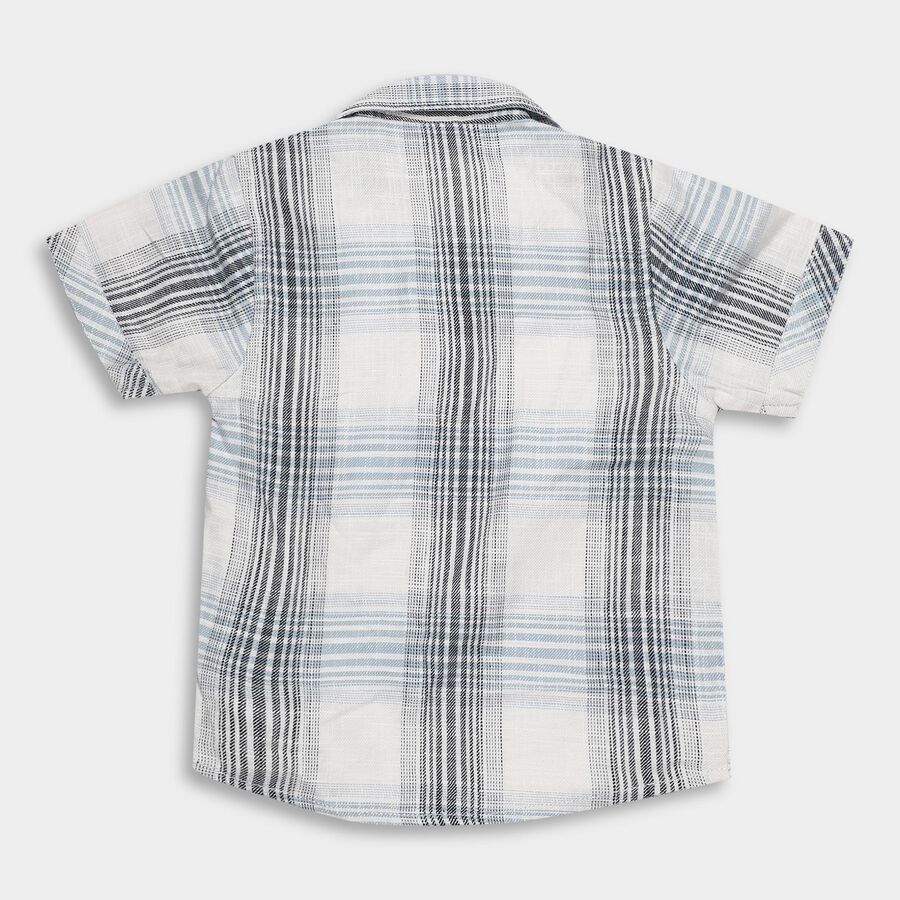 Infants Light Powder Blue Cotton Half Sleeve Classic Casual Shirt, Light Blue, large image number null