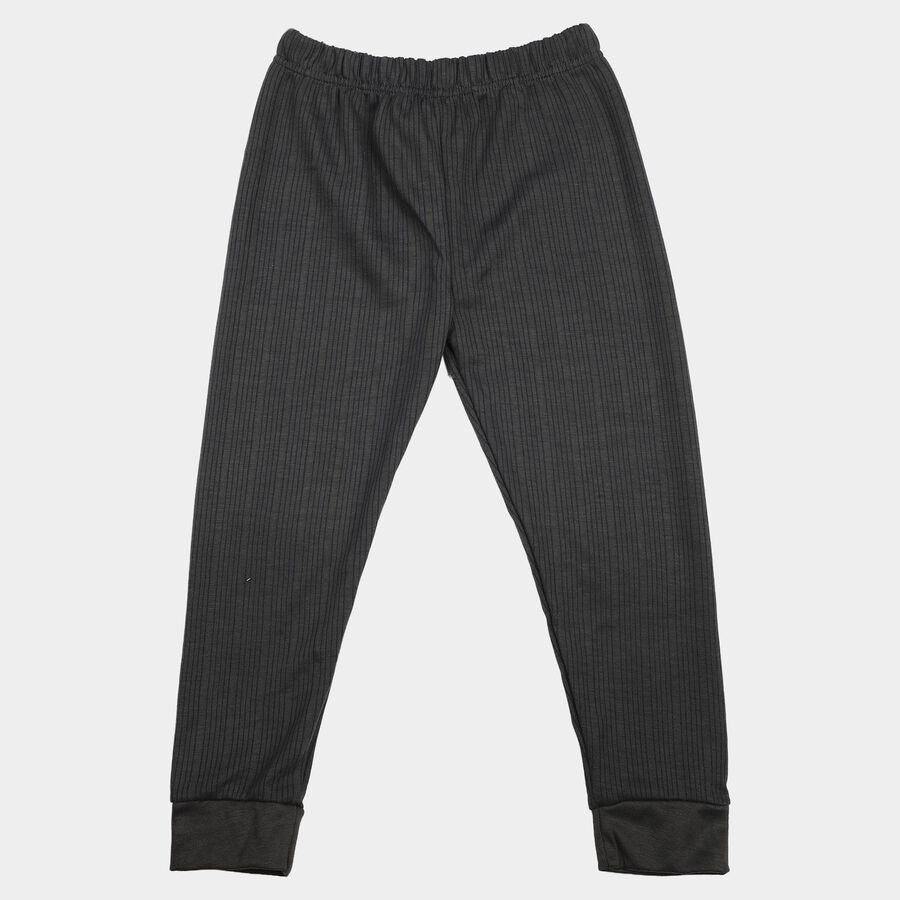 Girls' Charcoal Long Johns Thermal, चारकोल, large