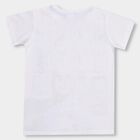 Boys' 100% Cotton Half Sleeves T-Shirt , White, small