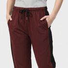 Women's Wine Straight Fit Side-Panel Track Pants, Wine, small