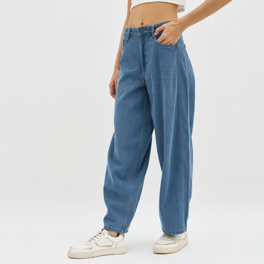 Women's Bleached Blue Regular Fit High-Rise Jeans, Light Blue, large image number null